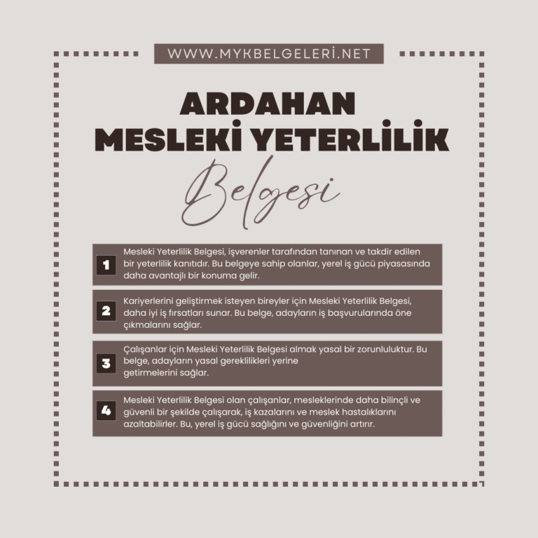 Ardahan Mesleki Yeterlilik Belgesi