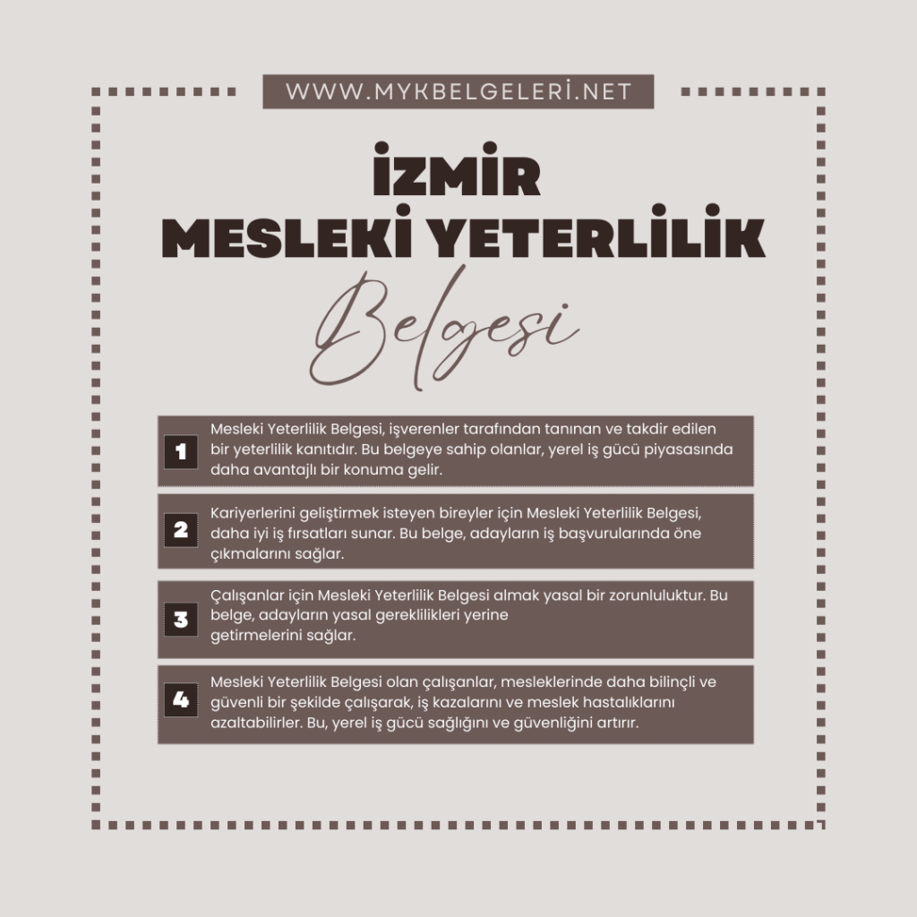 İzmir Mesleki Yeterlilik Belgesi