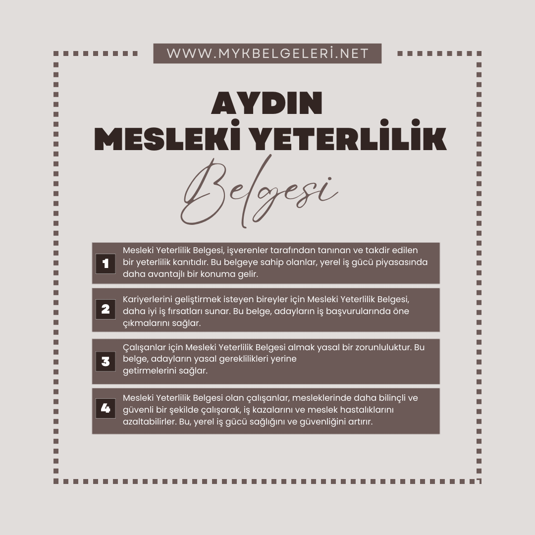 Aydın Mesleki Yeterlilik Belgesi