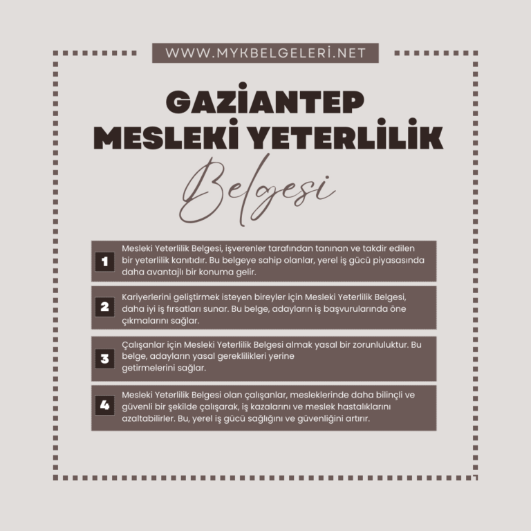 Gaziantep Mesleki Yeterlilik Belgesi