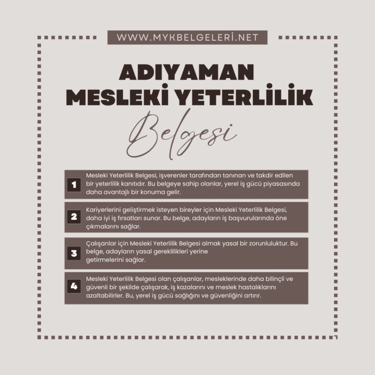 Adıyaman Mesleki Yeterlilik Belgesi