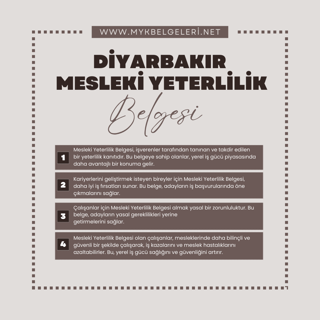 Diyarbakır Mesleki Yeterlilik Belgesi
