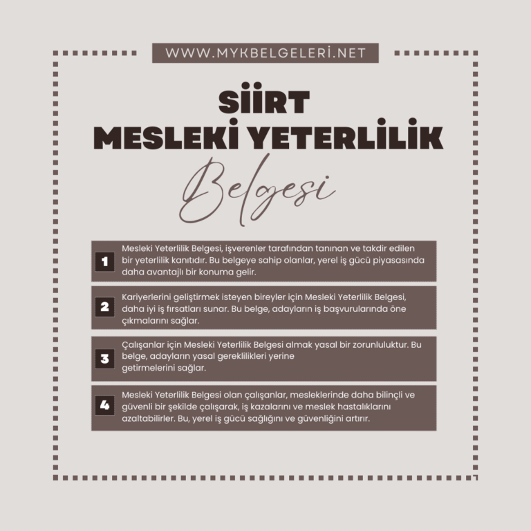 Siirt Mesleki Yeterlilik Belgesi