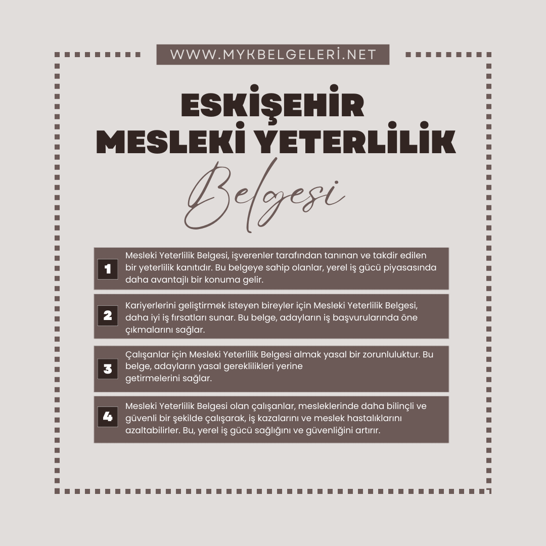 Eskişehir Mesleki Yeterlilik Belgesi