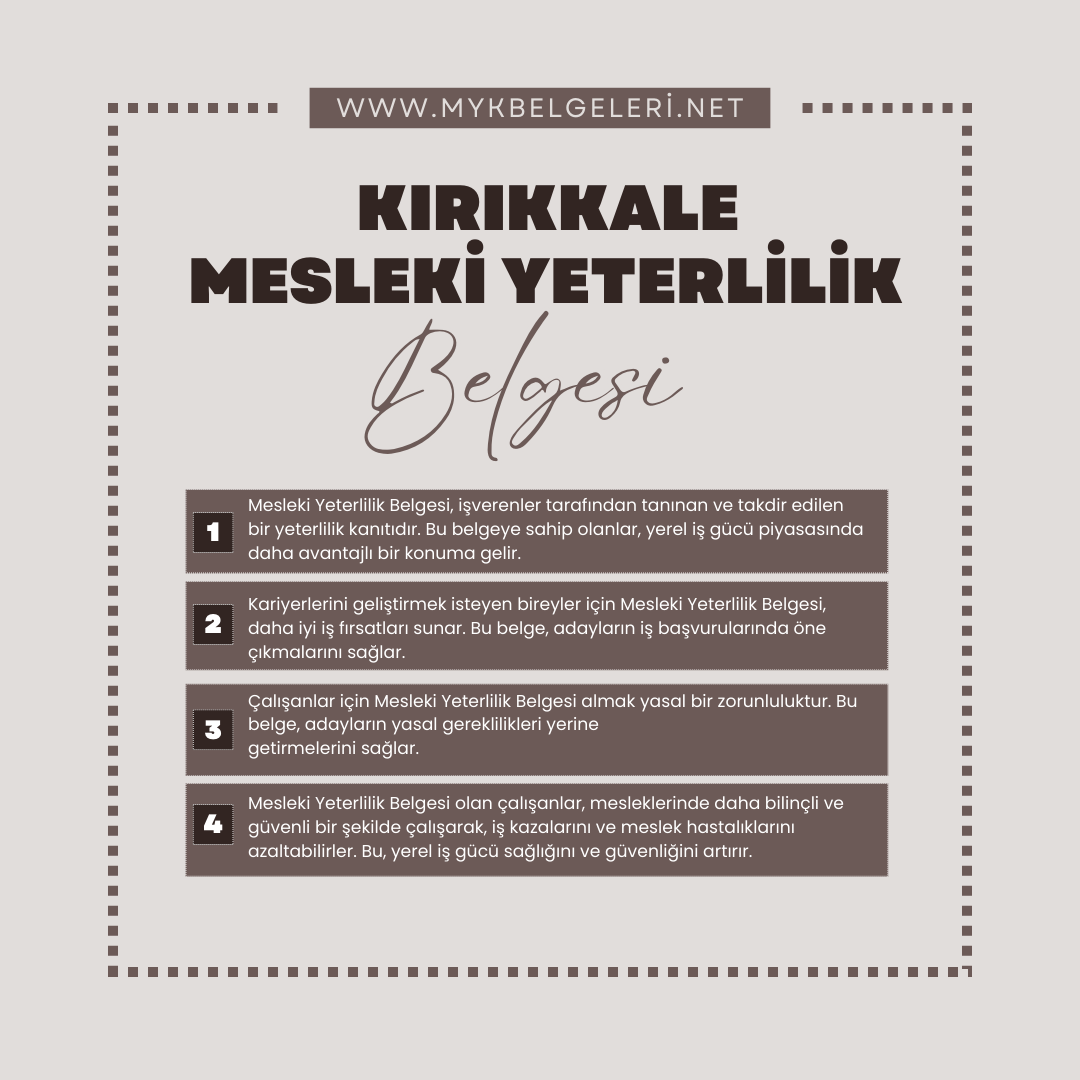 Kırıkkale Mesleki Yeterlilik Belgesi