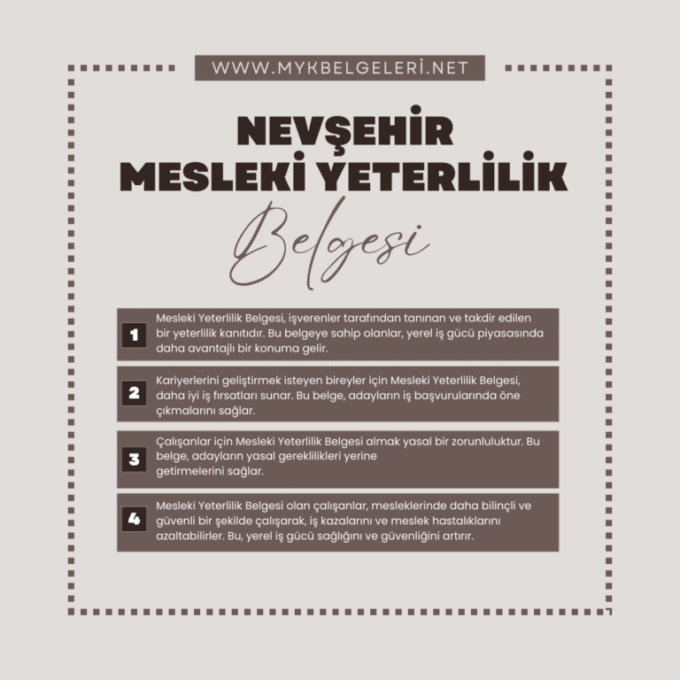 Nevşehir Mesleki Yeterlilik Belgesi
