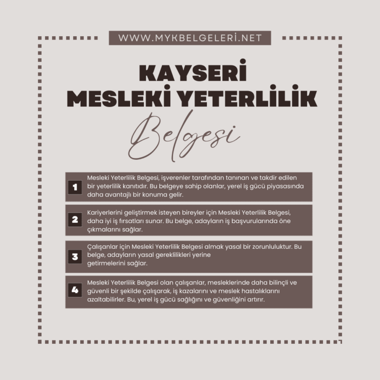 Kayseri Mesleki Yeterlilik Belgesi