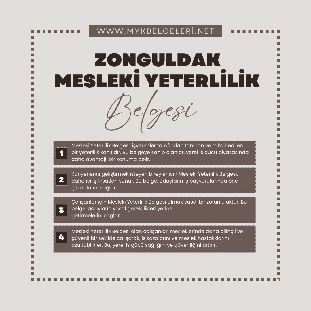 Zonguldak Mesleki Yeterlilik Belgesi