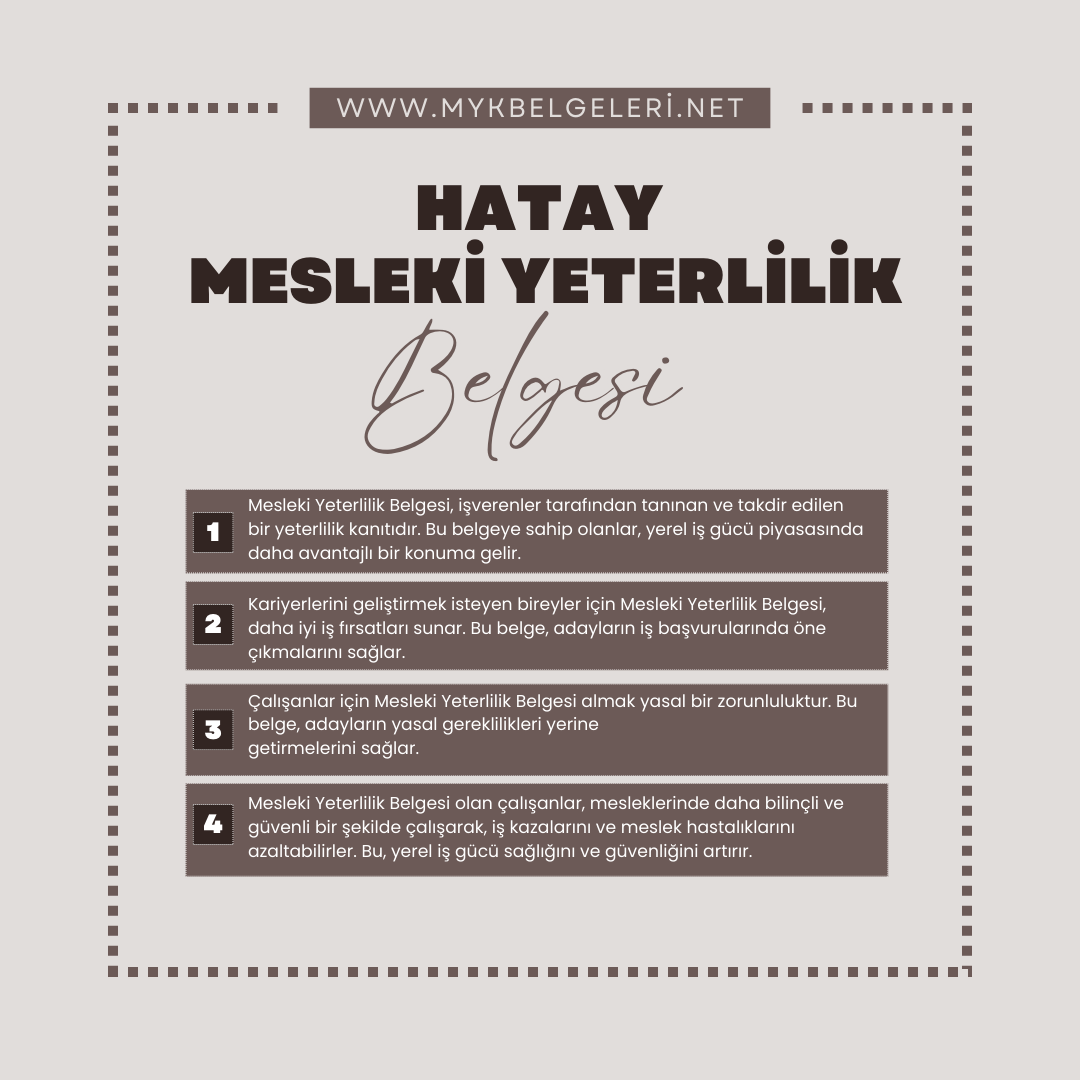 Hatay Mesleki Yeterlilik Belgesi