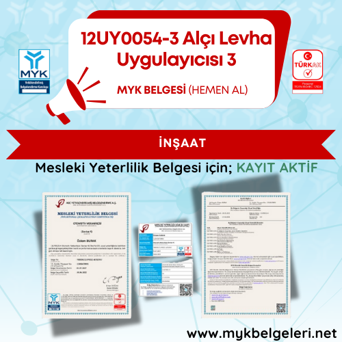 Alçı Levha Uygulayıcısı Seviye 3