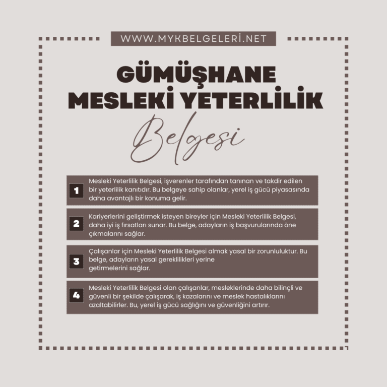 Gümüşhane Mesleki Yeterlilik Belgesi