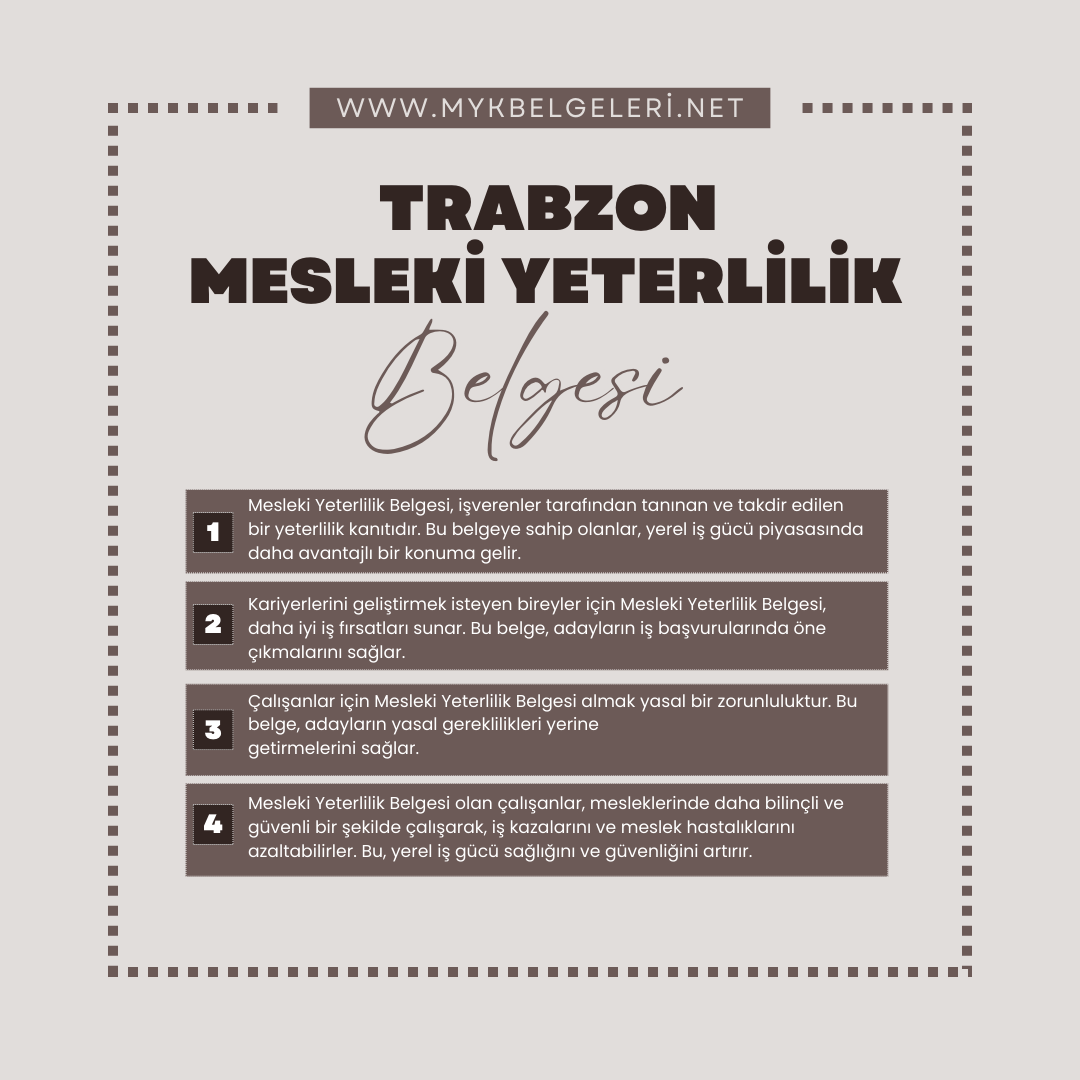 Trabzon MYK Belgesi