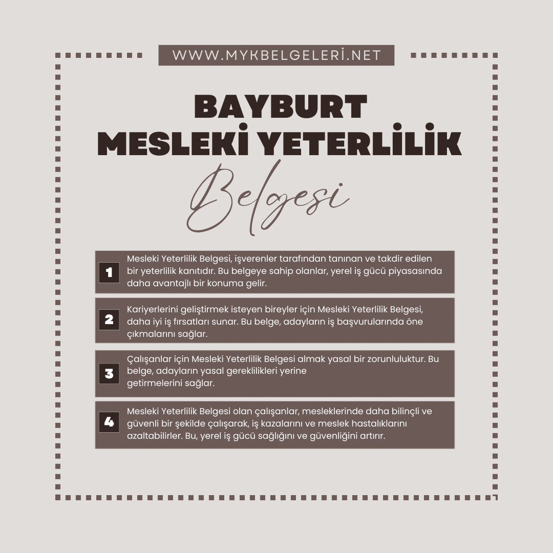 Bayburt Mesleki Yeterlilik Belgesi