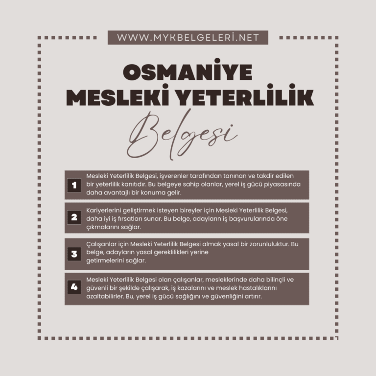 Osmaniye Mesleki Yeterlilik Belgesi