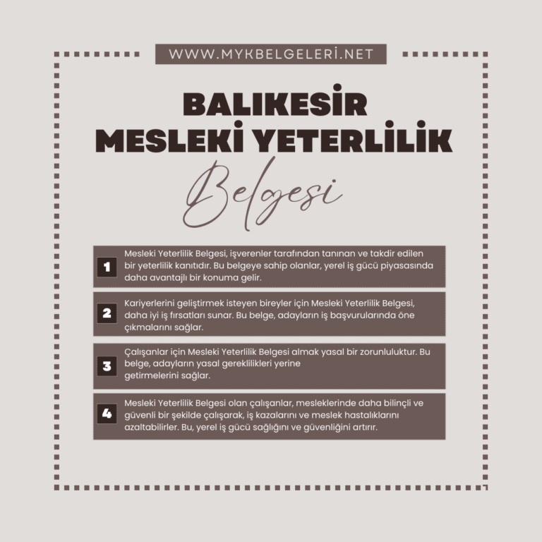 Balıkesir Mesleki Yeterlilik Belgesi