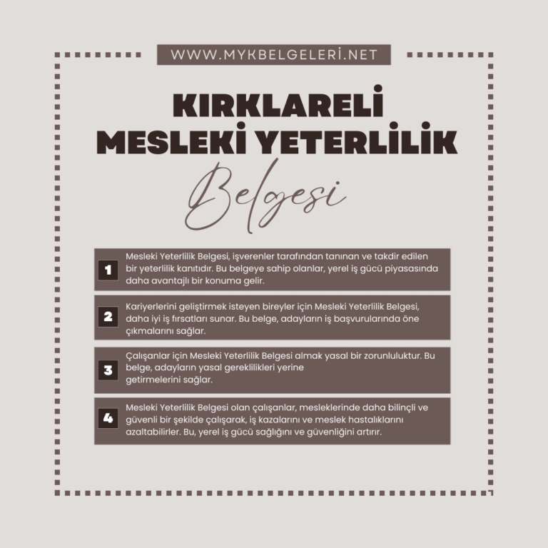 Kırklareli Mesleki Yeterlilik Belgesi