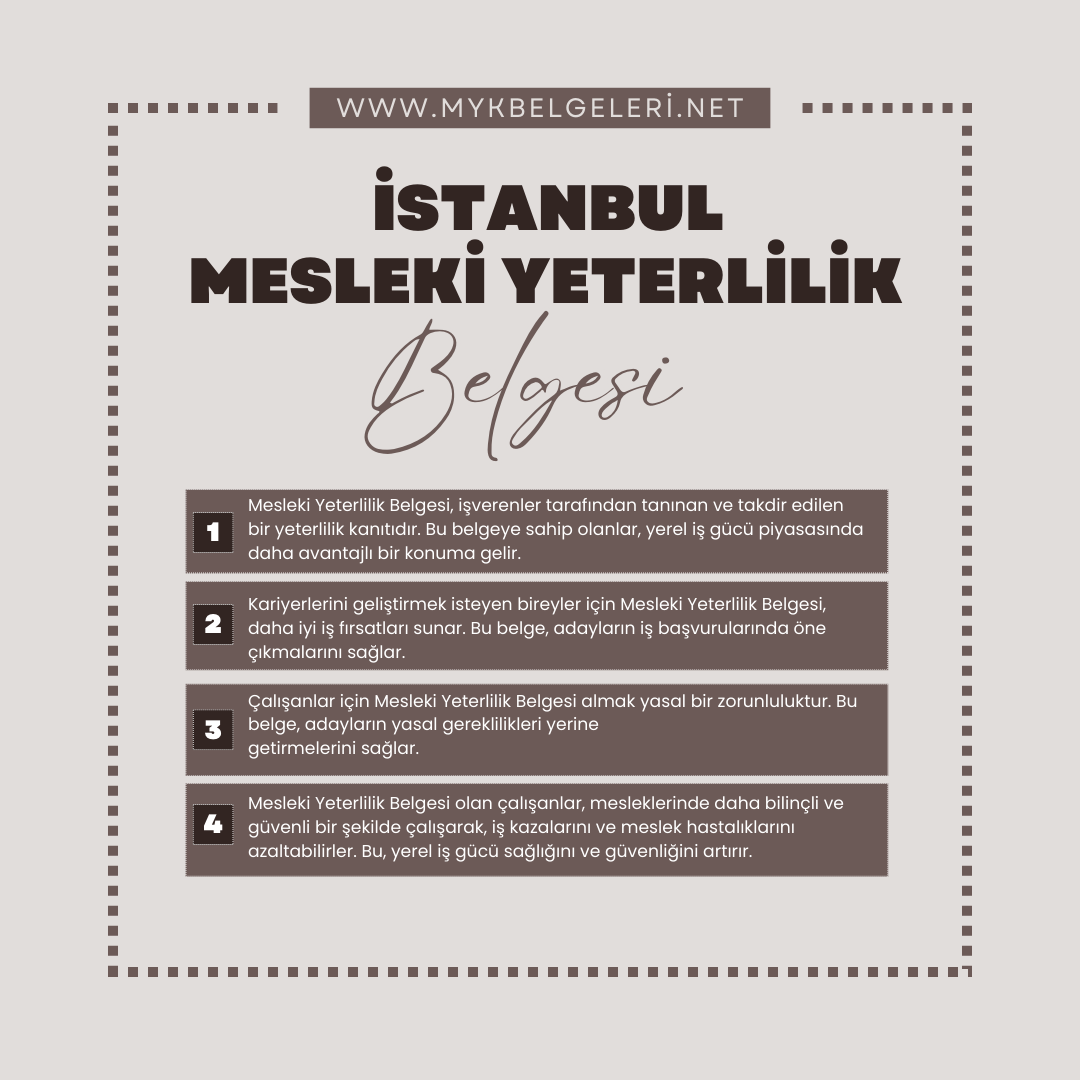 İstanbul Mesleki Yeterlilik Belgesi