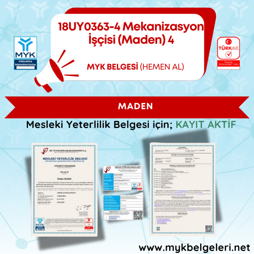 Mekanizasyon İşçisi (Maden) Seviye 4