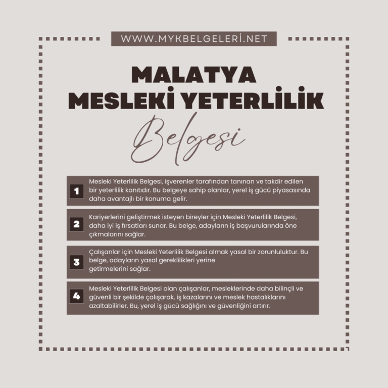 Malatya Mesleki Yeterlilik Belgesi